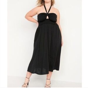 Old Navy Black Halter Sun Dress Maxi